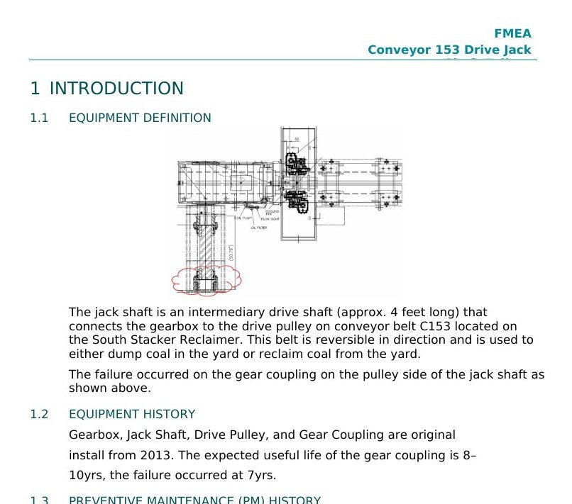FMEA worksheet — client names removed